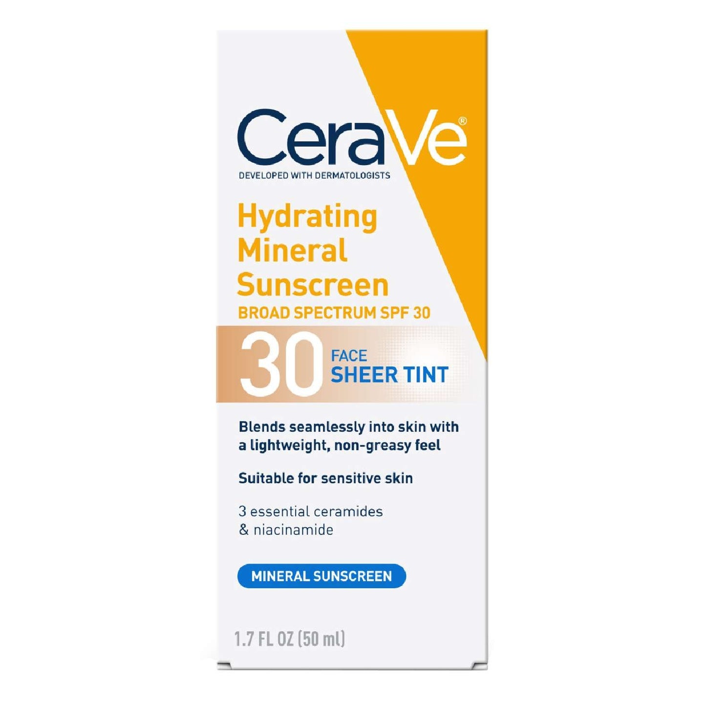 Cerave Hydrating Mineral Sunscreen Spf 30 Face Sheet Tint