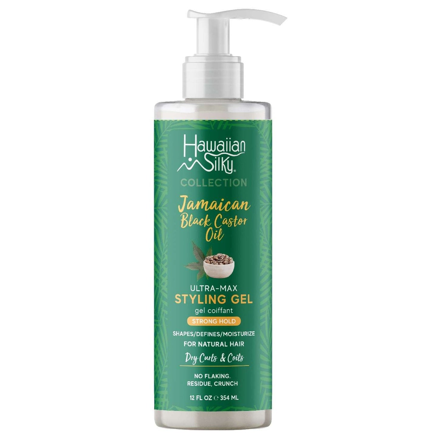 Aceite de ricino negro jamaicano sedoso hawaiano Ultra Max Gel de peinado fuerte fijación 12 oz