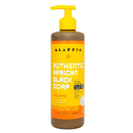 Alaffia Authentic African Black Soap Unscented 16 Oz