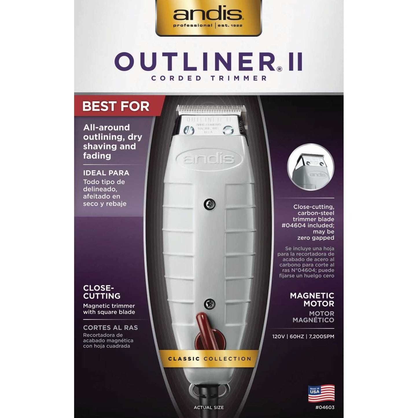Andis Outliner Ii Square Blade Trimmer
