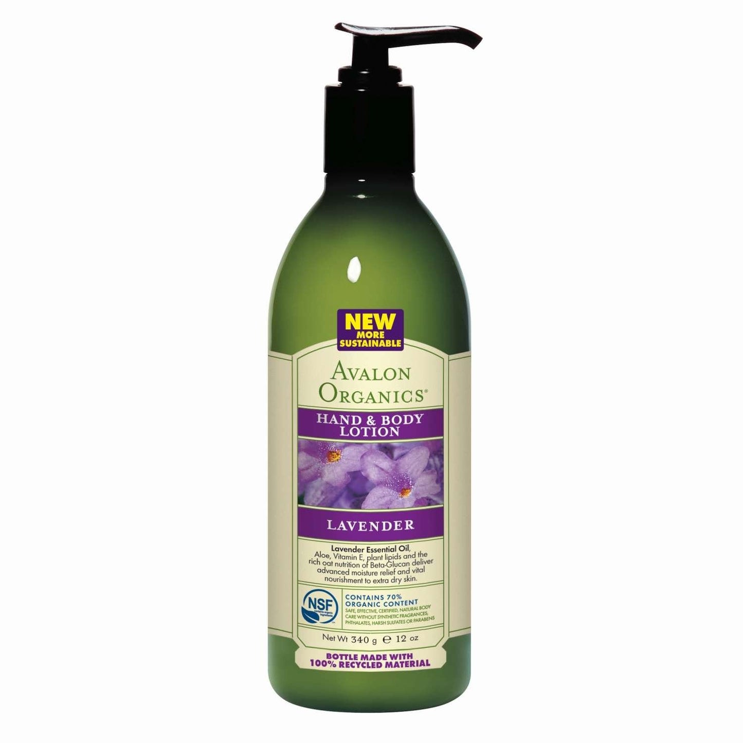 Avalon Organics Loción corporal para manos de lavanda, 12 onzas