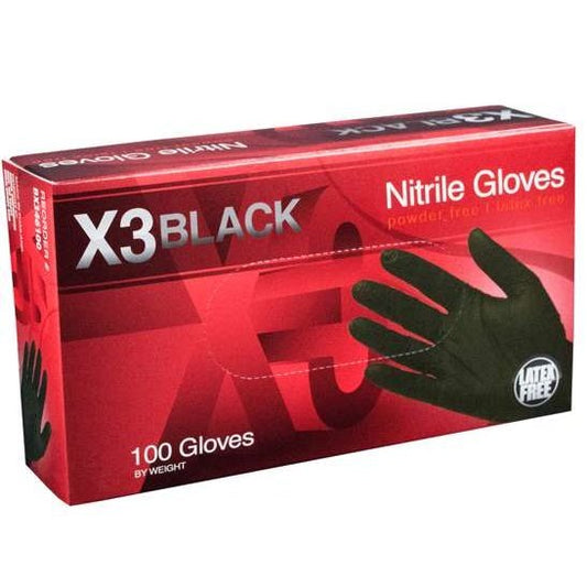 Gloves Nitrile Black 100 Pieces Medium