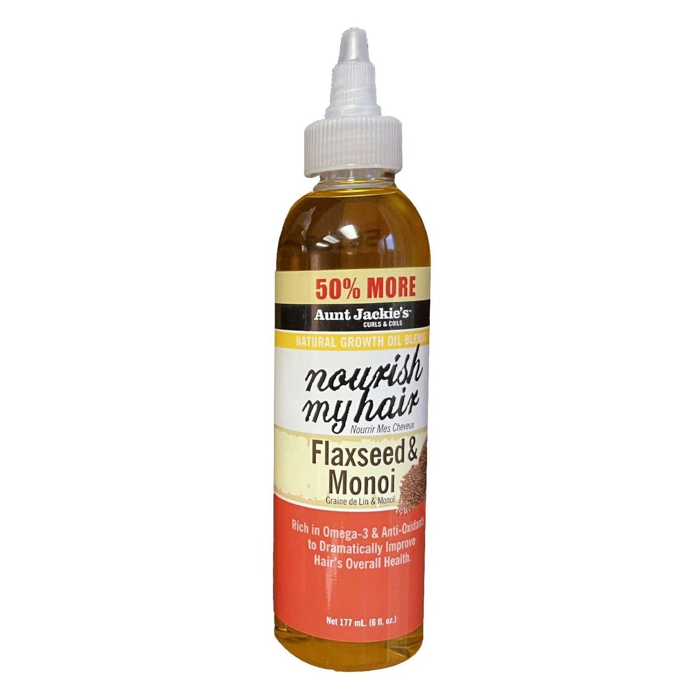 Aunt Jackies Growth Oil Nourish My Hair Flaxseed Monoi 6 Oz