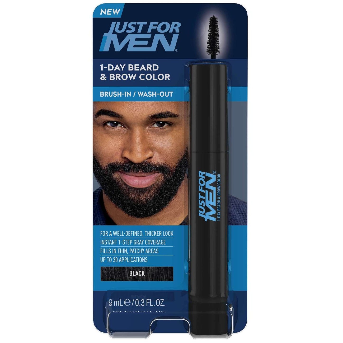 Just For Men Beard Brow 1 Day Color Black 0.3 Oz