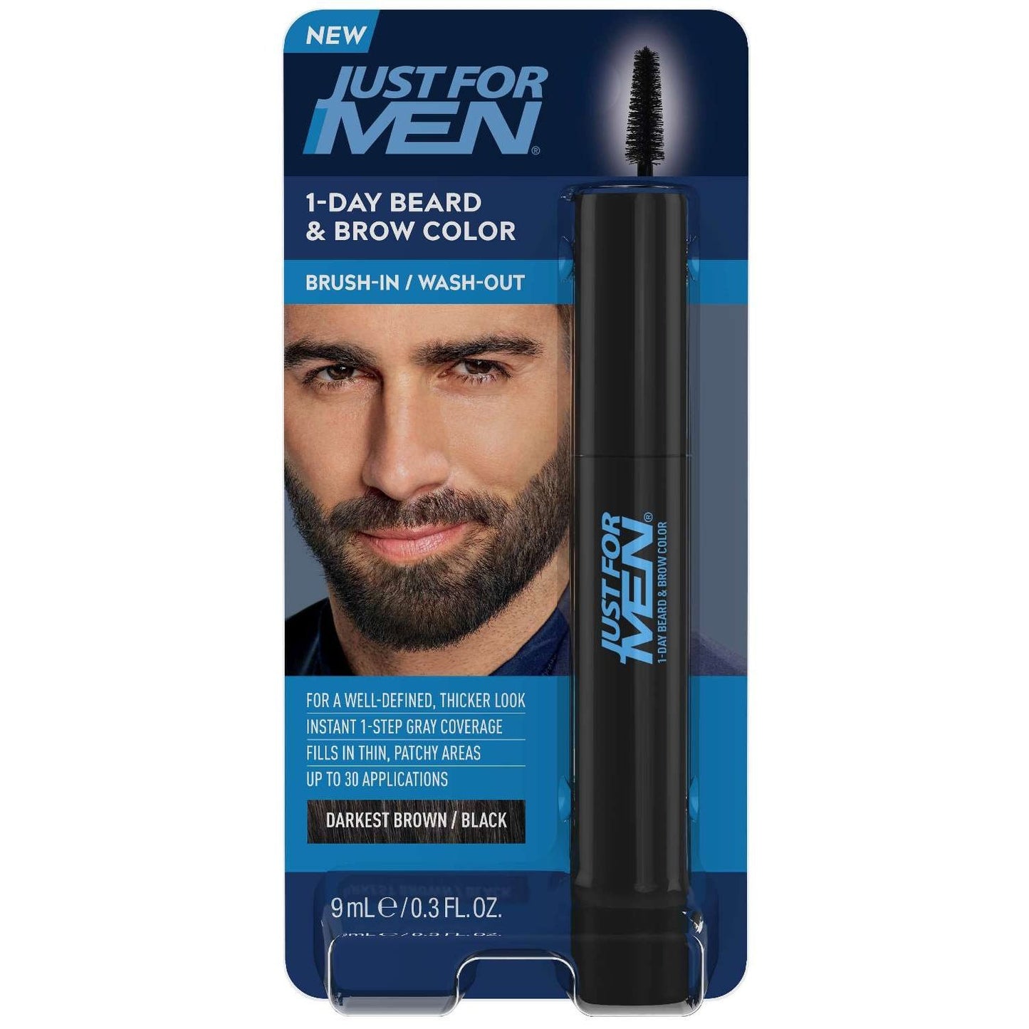 Just For Men Beard Brow 1 Day Color Darkest Brown 0.3 Oz