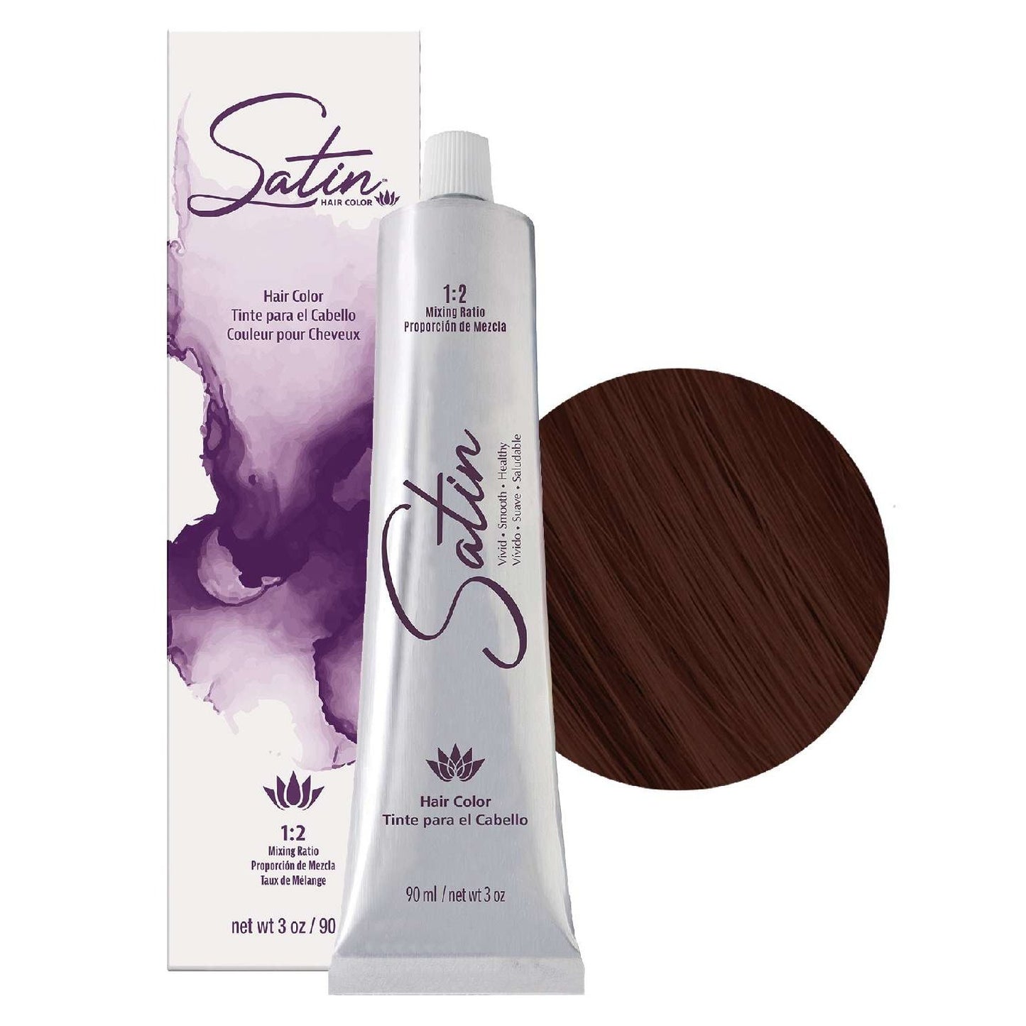 Color de cabello satinado 5 Mv Caoba Violeta Castaño 3 Oz