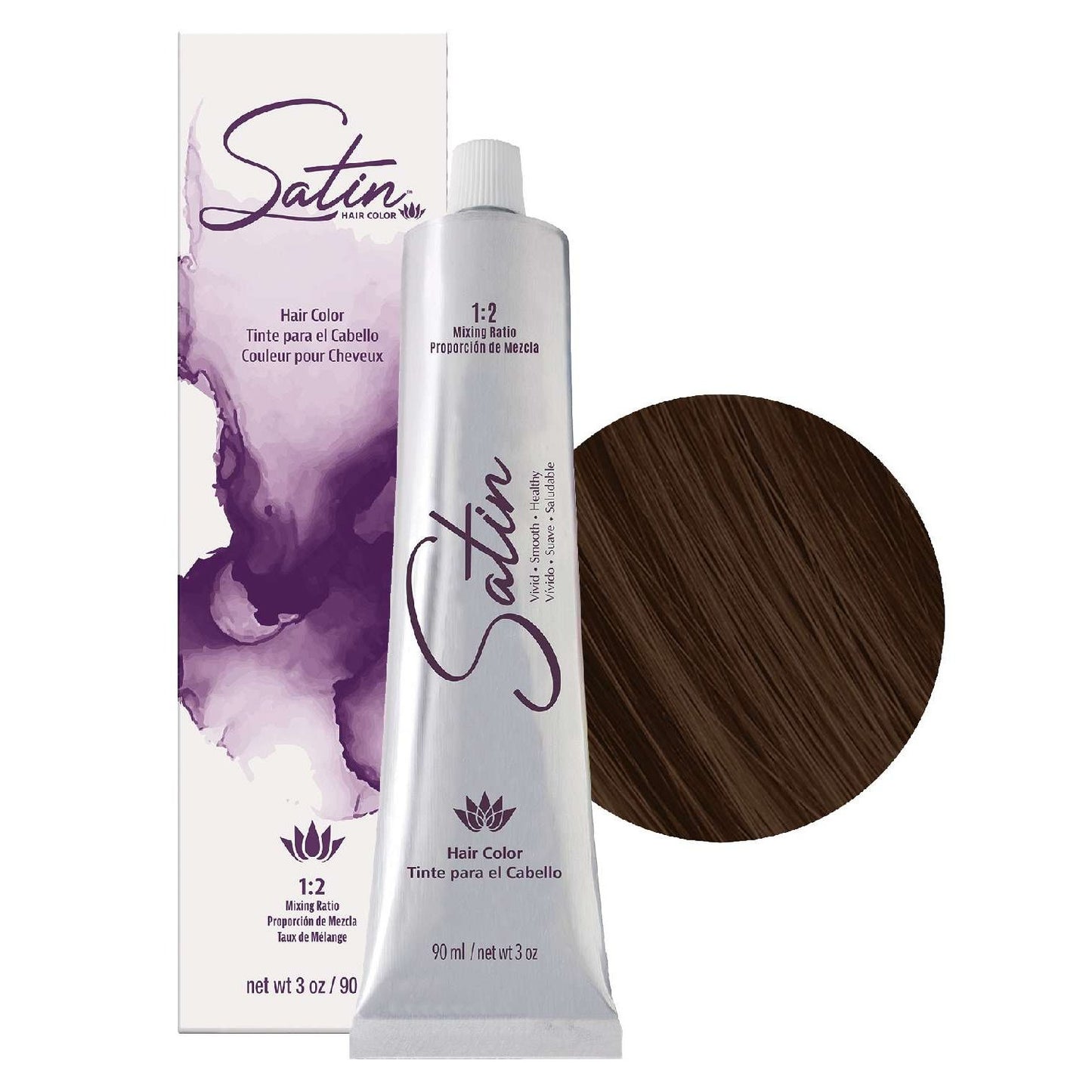 Color de cabello satinado 5N Castaño claro 3 Oz