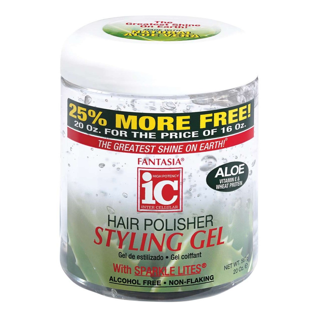 Ic Fantasia Fantasia Ic Pulidor de cabello Gel de peinado de aloe 20 oz