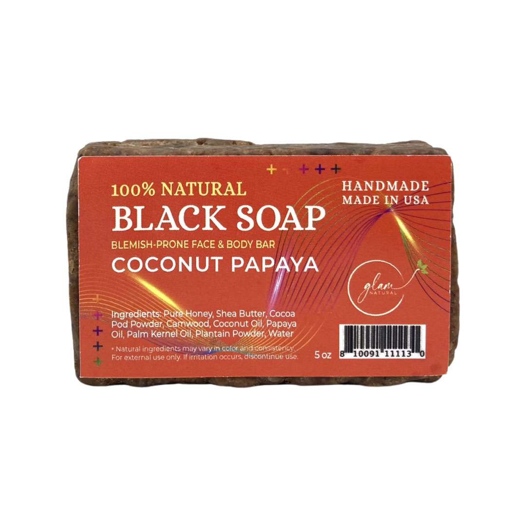 Glam Natural Jabón Negro Coco Papaya 5 Oz