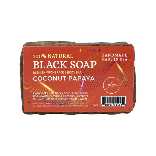 Glam Natural Black Soap Coconut Papaya 5 Oz