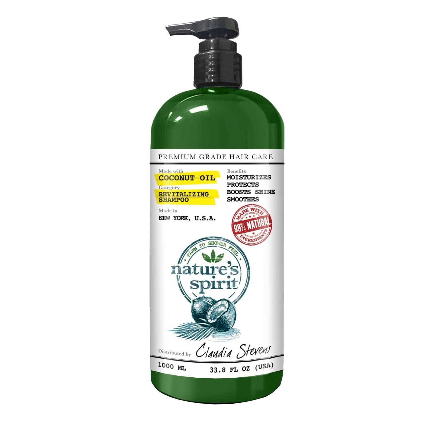 Champú de coco Natures Spirit, 33 onzas