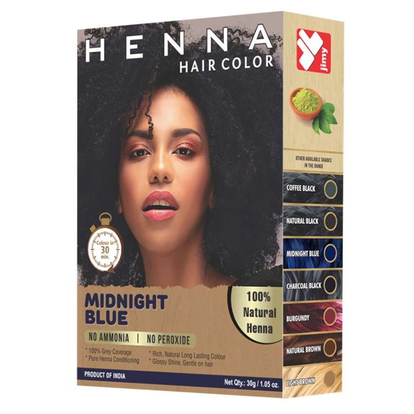 Jimy Henna Color Azul Medianoche 1.05 Oz