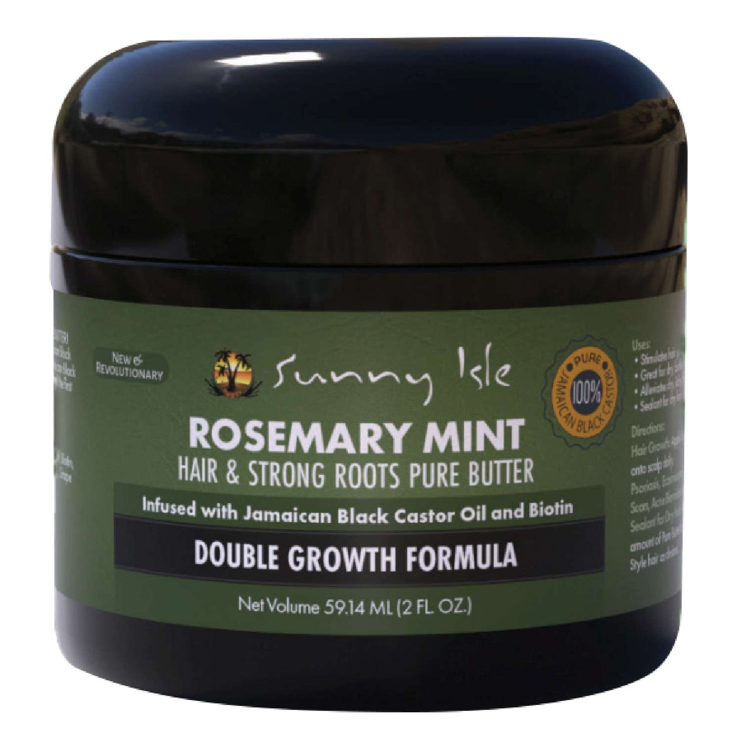 Sunny Isle Romero Menta Cabello y Raíces Fuertes Mantequilla Pura 2 Oz