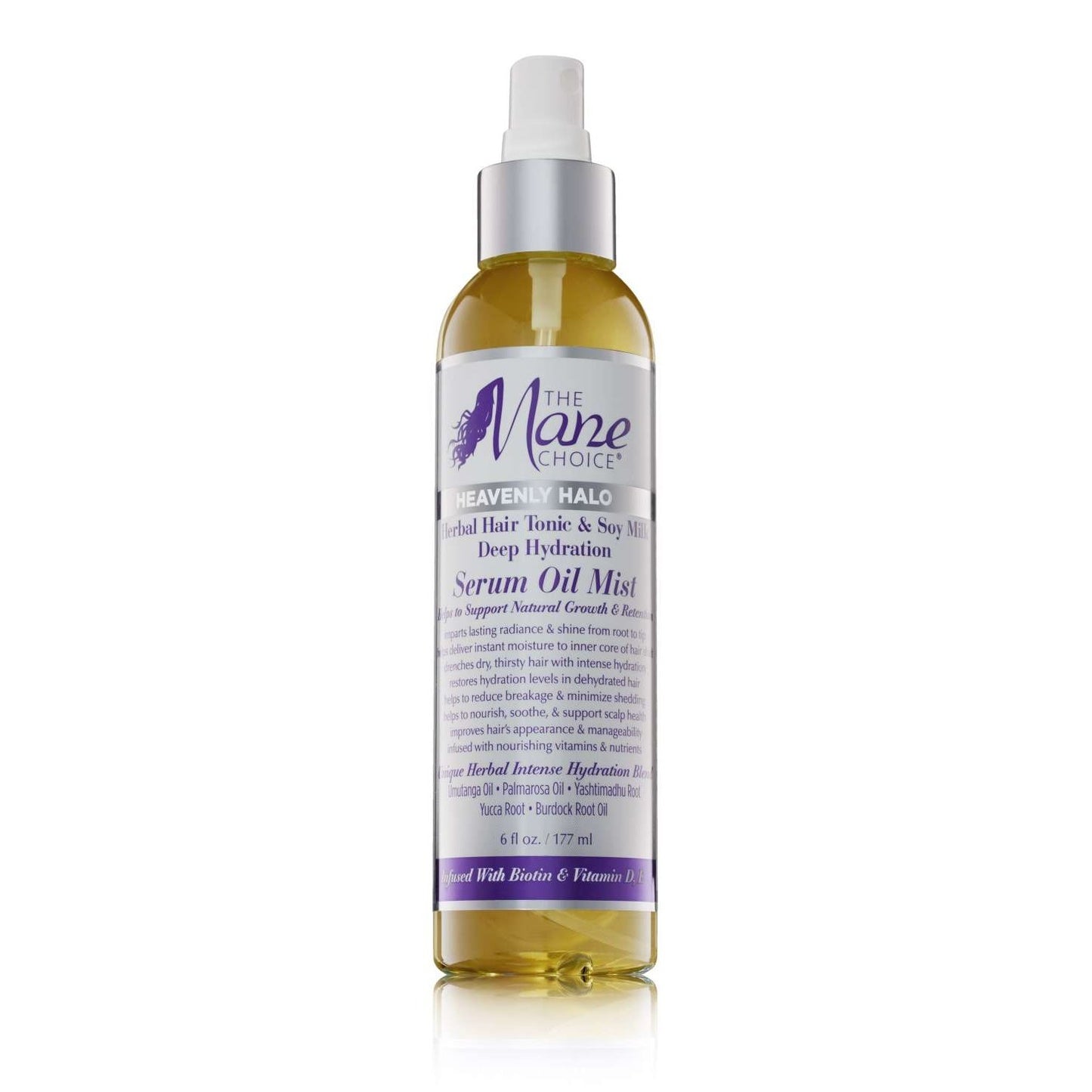 The Mane Choice Heavenly Halo Herbal Hair Tonic Soy Milk Deep Hydration Serum Oil Mist 6 Oz