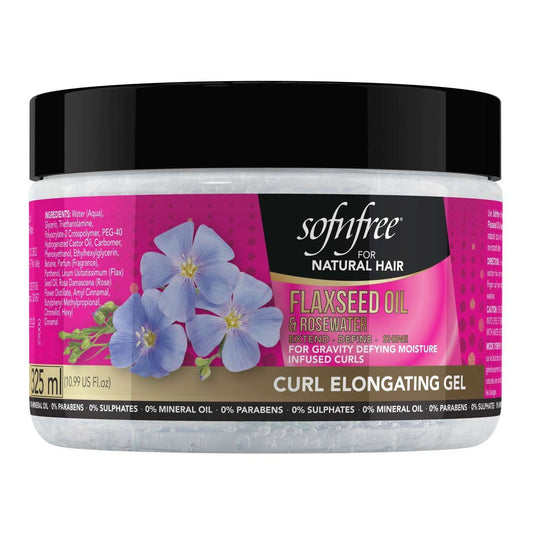 Sofnfree For Natural Hair Curl Elongating Gel With Flaxseed Oil Rosewater 10.99 Fl Oz
