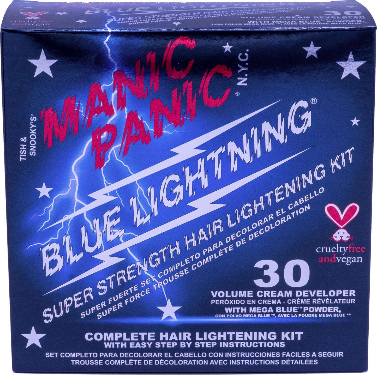 Manic Panic Blue Lightning Kit Decolorante Súper Fuerte 30 Vol