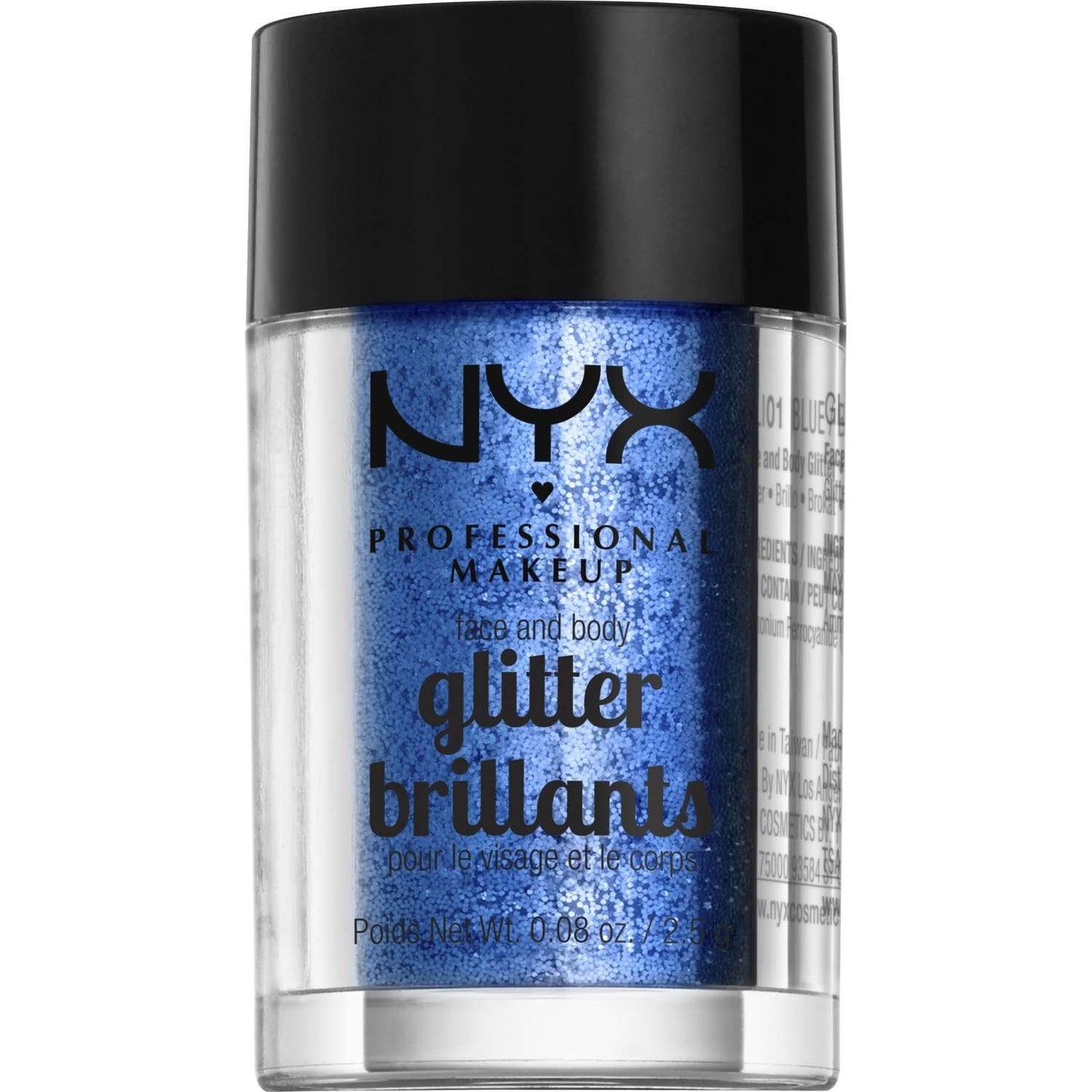 NYX Face And Body Glitter 01 - Blue 0.08 Oz