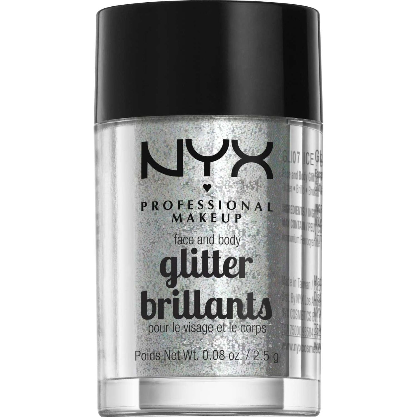 NYX Face And Body Glitter 07 - Ice 0.08 Oz