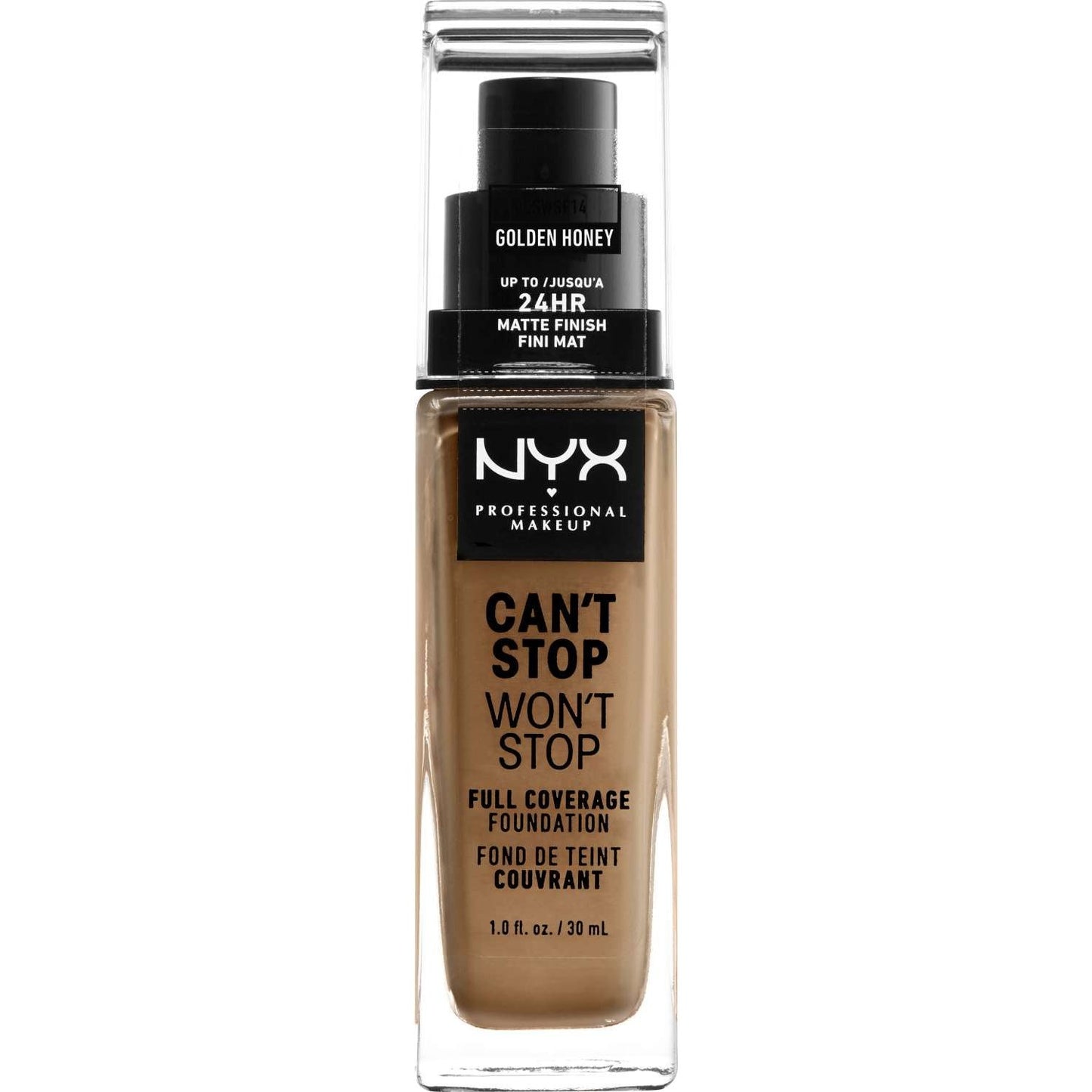 NYX Cant Stop Wont Stop Full Coverage Foundation 14 - Golden Honey 1.0 FL Oz