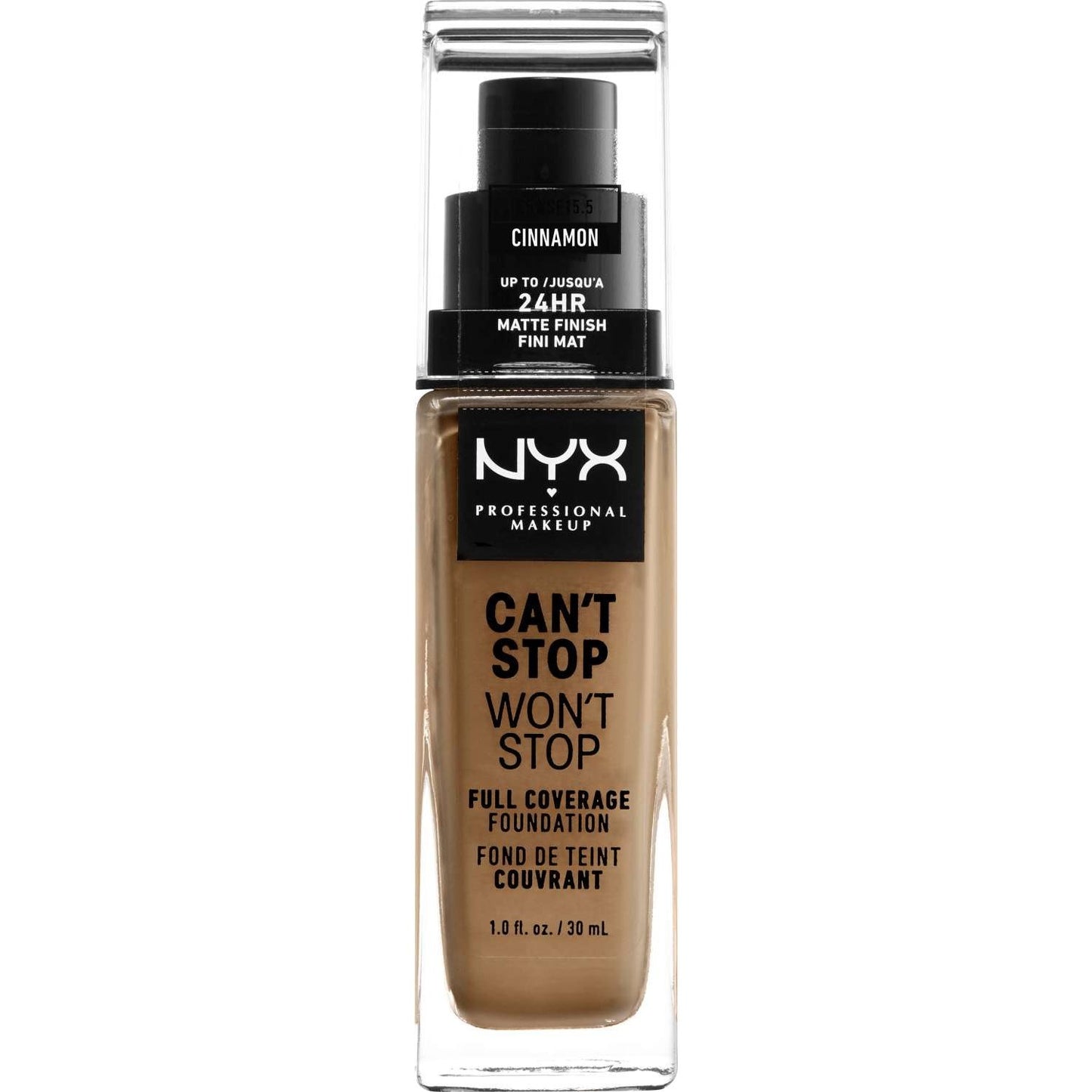 NYX Cant Stop Wont Stop Full Coverage Foundation 15.5 - Cinnamon 1.0 FL Oz