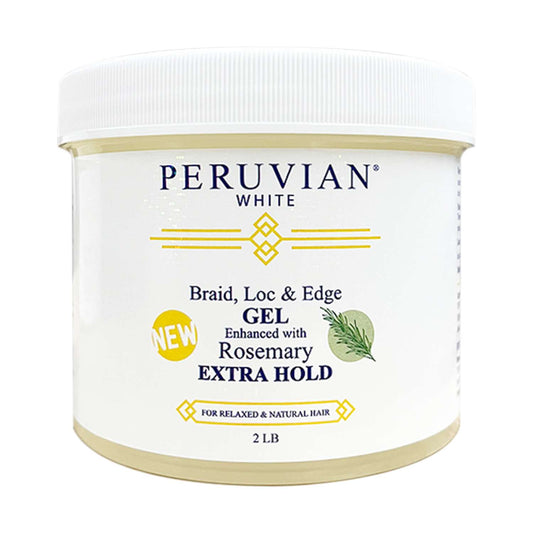 Peruvian White Braid Loc  Edge Gel Enhanced With Rosemary Extra Hold 8.0 Fl Oz Extra Hold 32 Oz