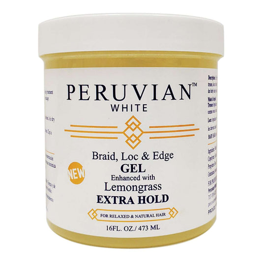 Peruvian White Braids Loc  Edge Lemongrass Extra Hold 16 Oz