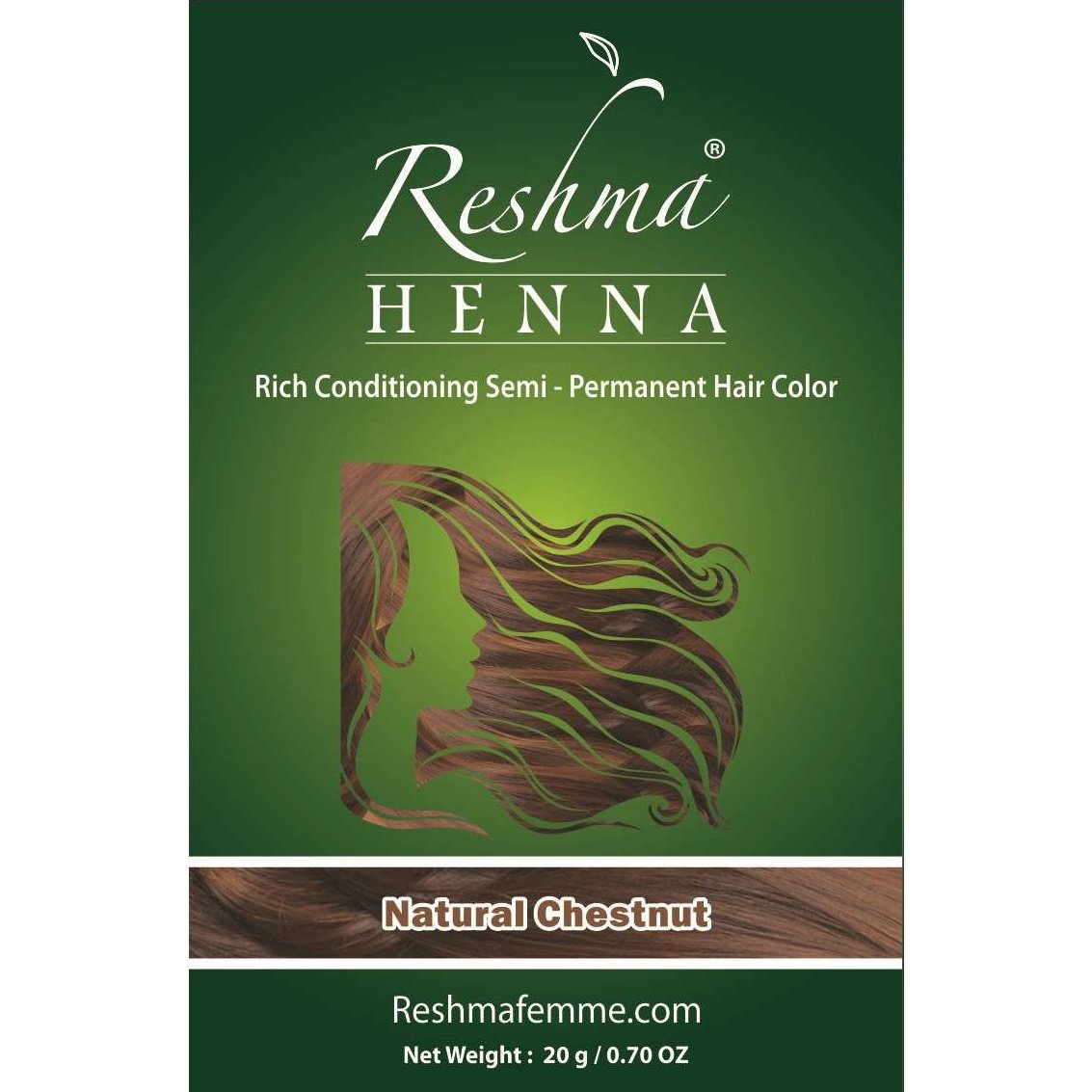 Reshma Henna Color de cabello semipermanente Castaño 0.7 Oz