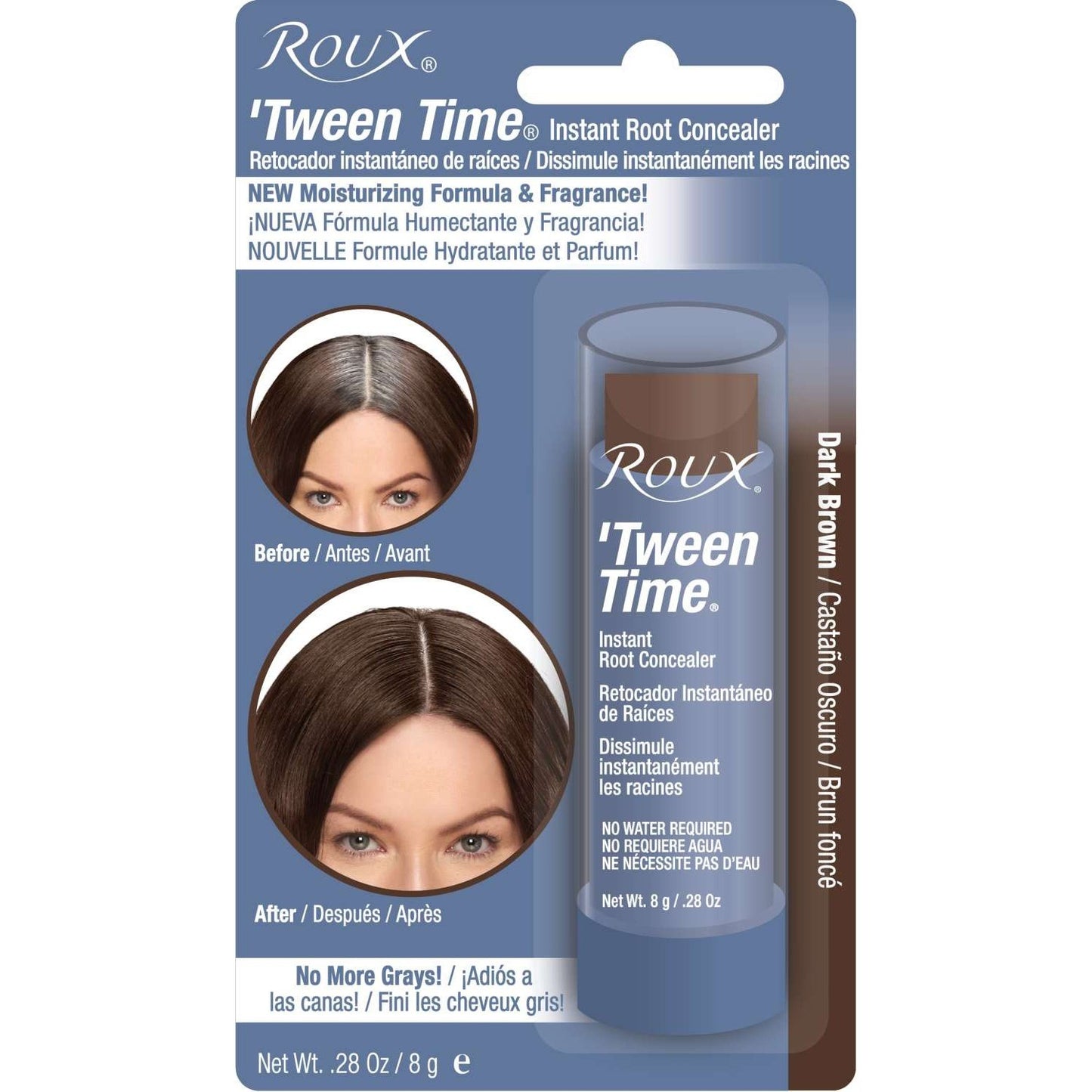 Corrector instantáneo de raíces Roux Tween Time, marrón oscuro, 0,28 onzas