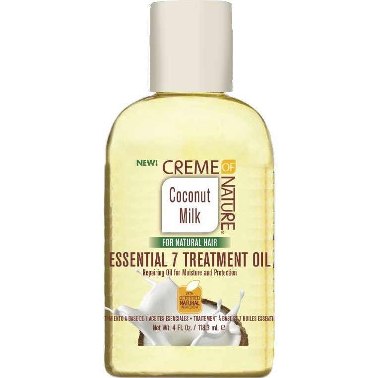 Creme Of Nature con ingredientes naturales certificados Leche de coco Esencial 7 Aceite de tratamiento 4 oz