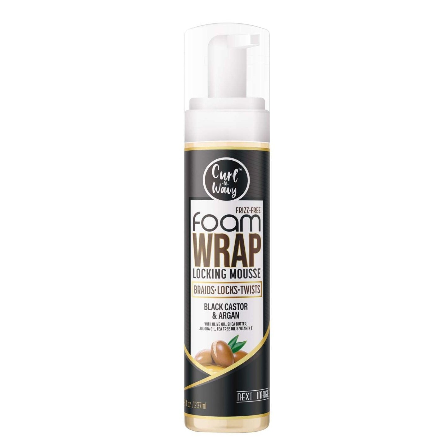 Next Image Foam Wrap Black Castor Argan 8 Oz