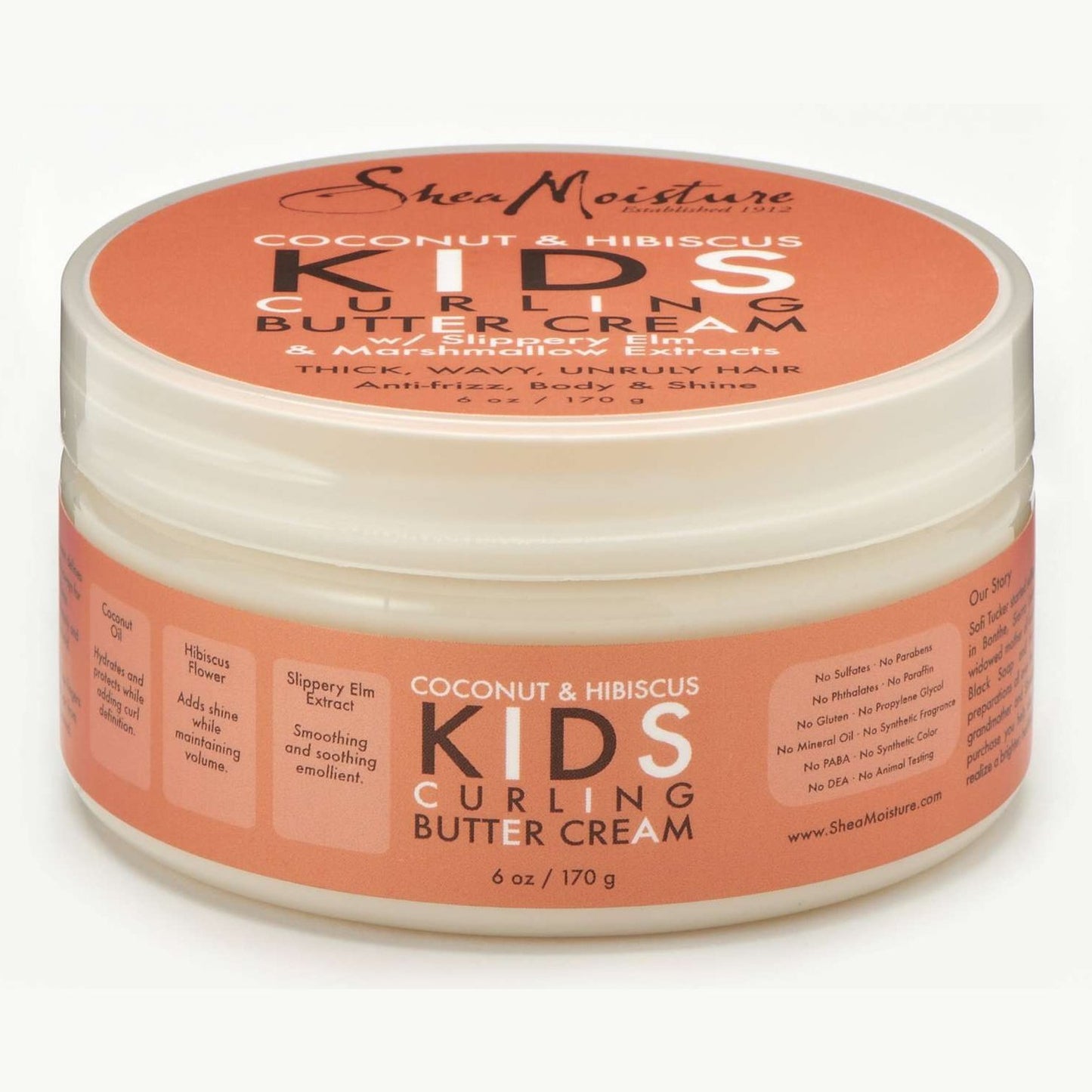 Crema de mantequilla para rizar para niños Shea Moisture Coconut Hibiscus, 6 onzas