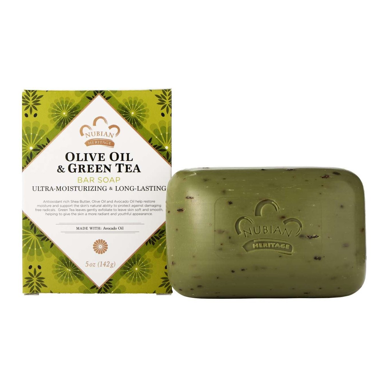 Nubian Heritage Nubian Soap Olive Oil Green Tea 5 Oz