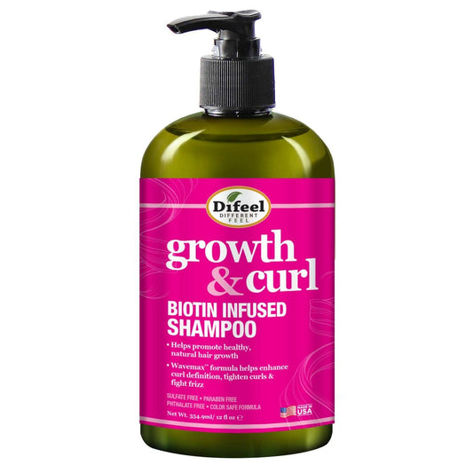 Difeel Growth And Curl Biotin Shampoo 12 Oz