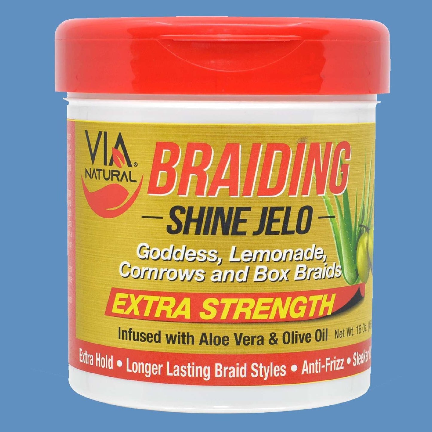 Via Natural Braiding Shine Jelo Extra Fuerte 16 Oz