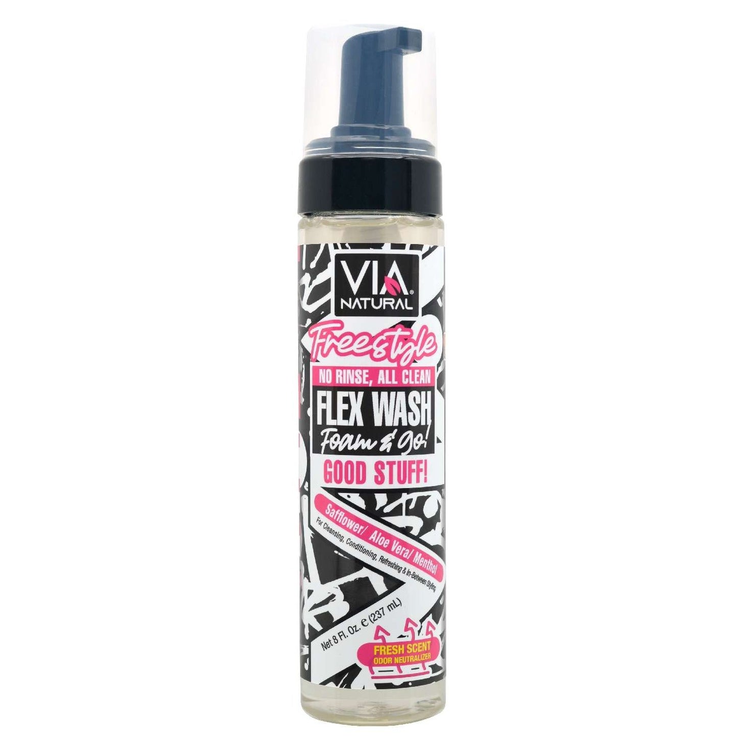 Via Natural Braid Flex Wash Foam And Go 8 Oz