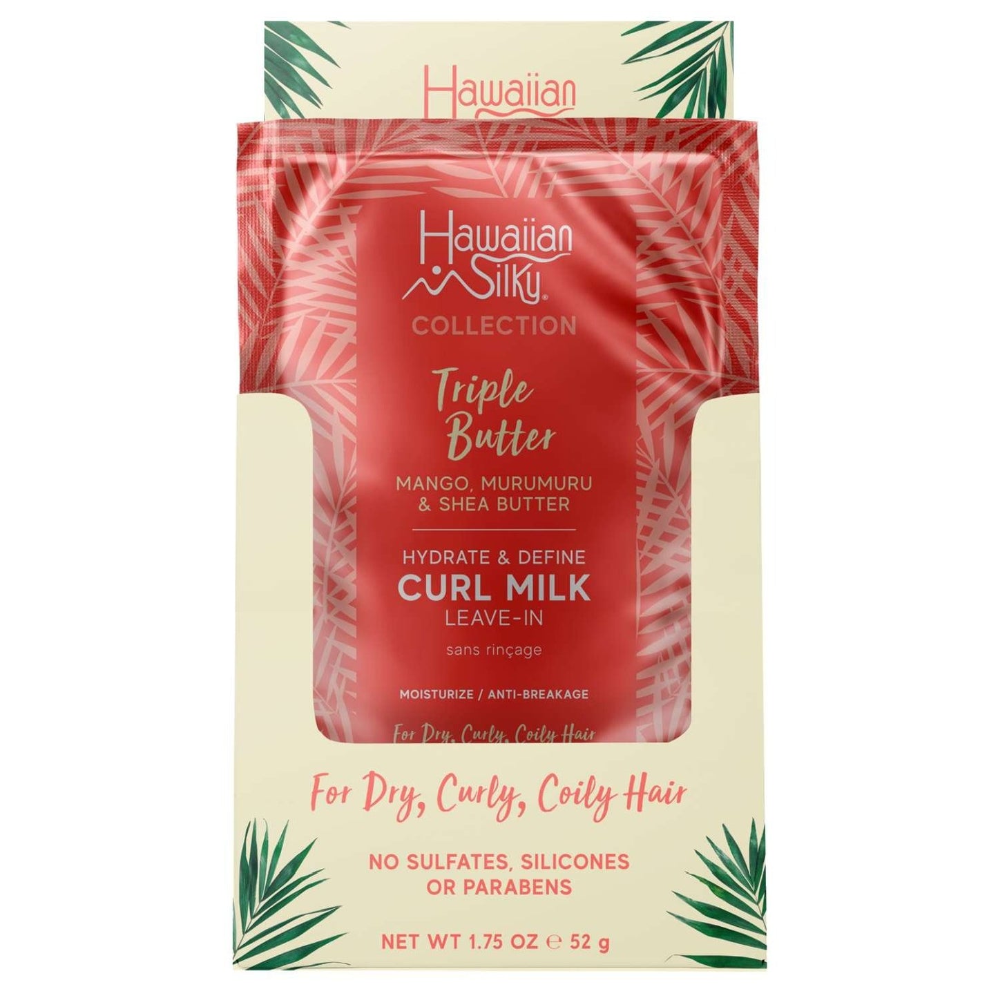 Hawaiian Silky Collection Triple Butter Hydrate Define Curl Milk Leave-In Moisturizer Display Box