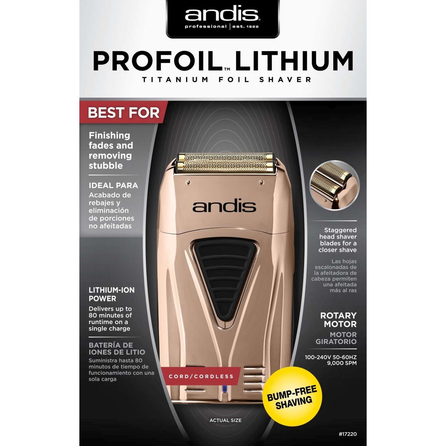Profoil Lithium Plus Titanium Foil Shaver Cordless Copper