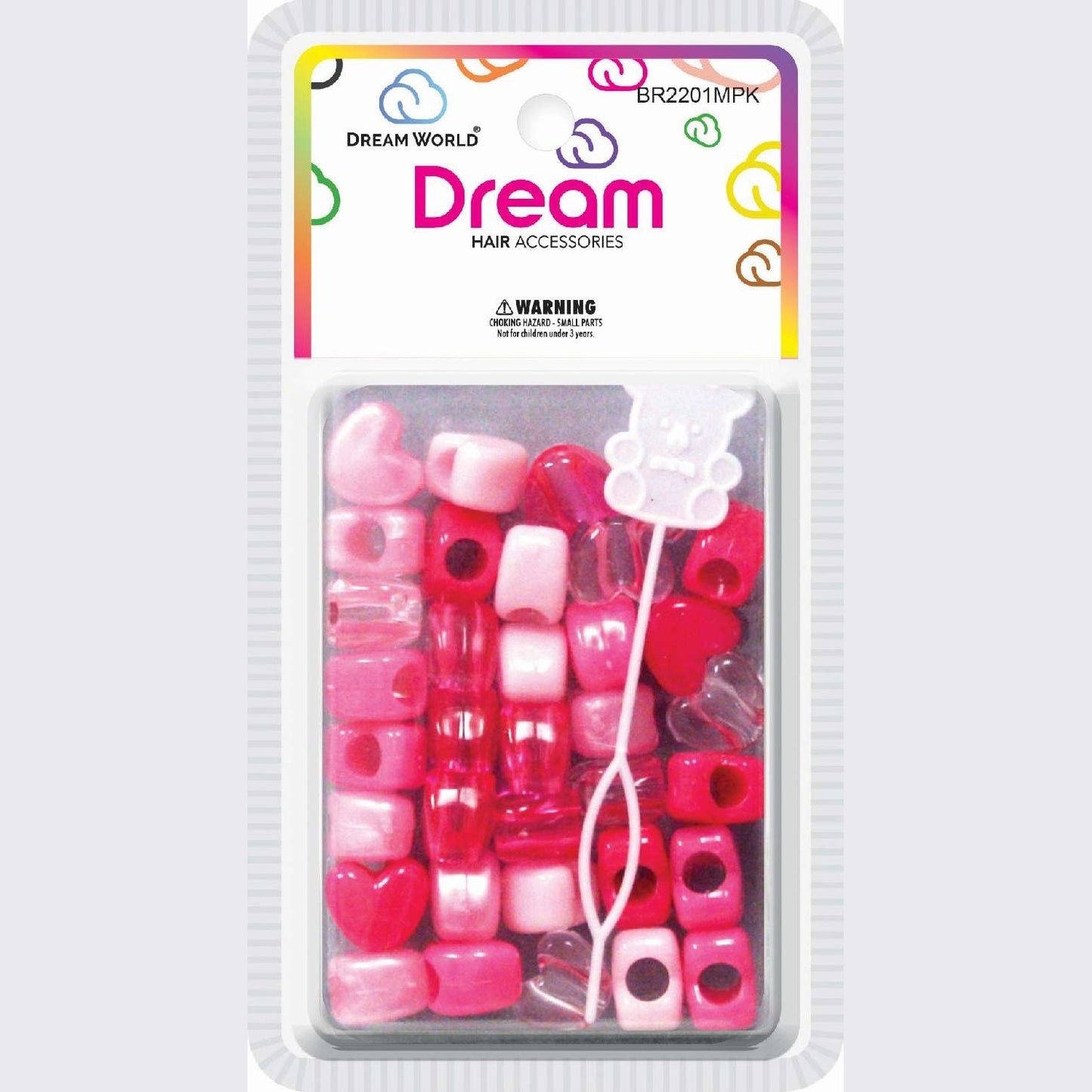 Chloe Bead Heart Big Pink