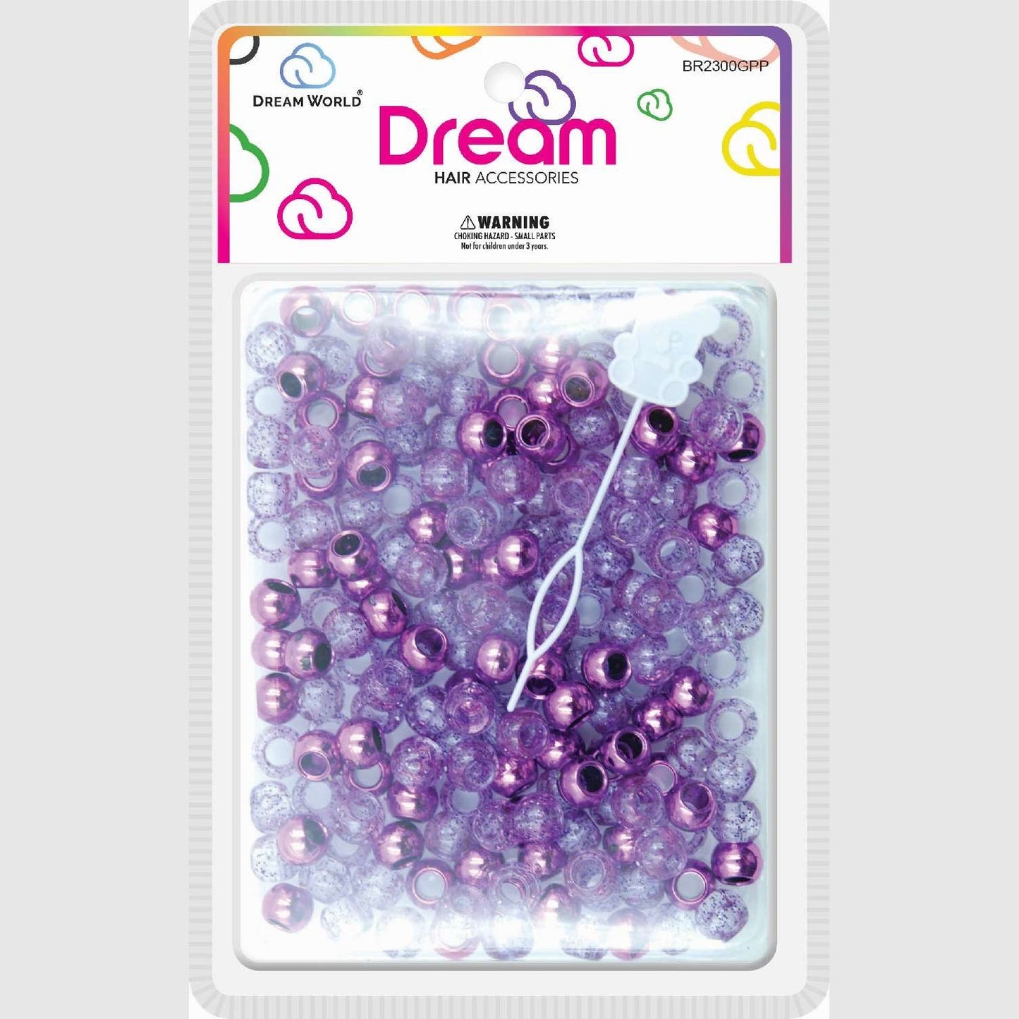 Chloe Bead 2300 Redondo Glitter Morado Surtido