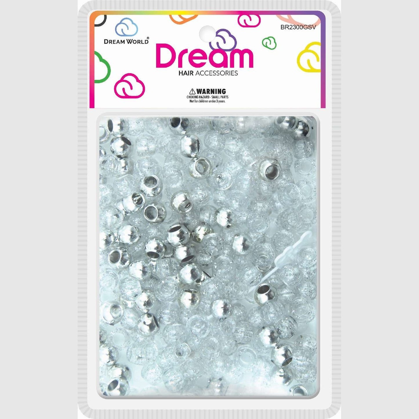 Chloe Bead 2300 Round Glitter Silver Assort