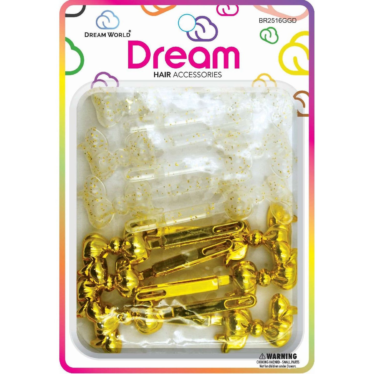 Chloe Barrette 16 Chubby Ribbon Glitter Gold