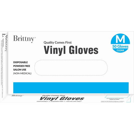 Brittny Vinyl Gloves 50Piecesbox Medium