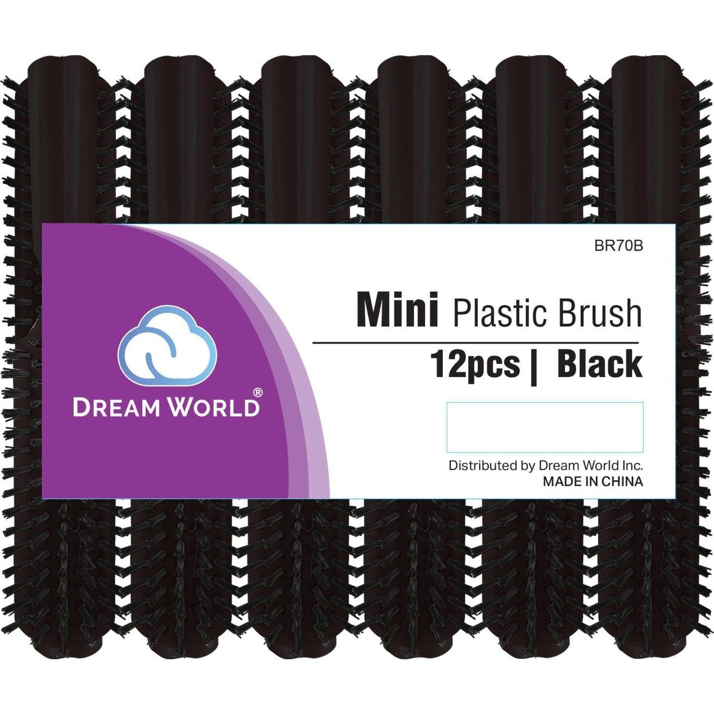 Brittny Plastic L-70 Mini Cepillo Negro