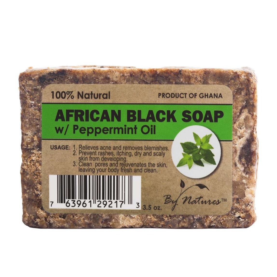 By Natures African Black Soap- Peppermint