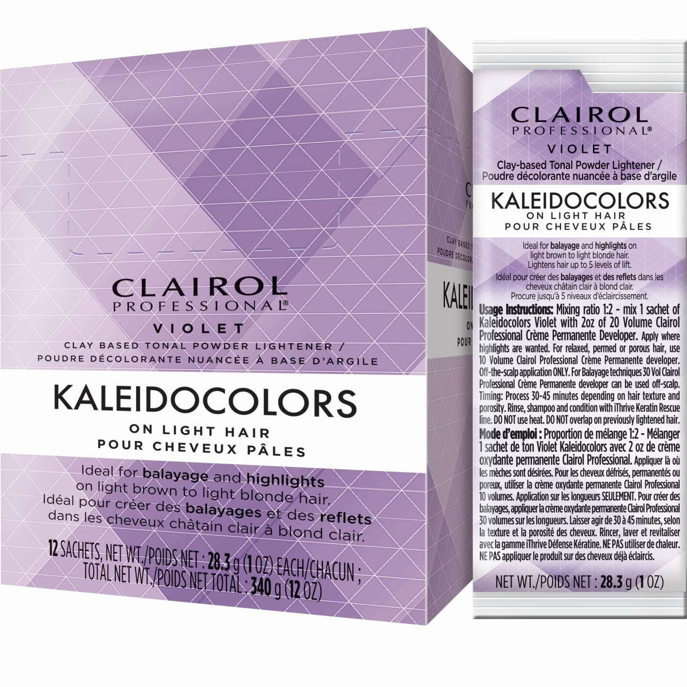 Clairol Professional Violet Tonal Powder Lightner Kaleidocolors On Light Hair
