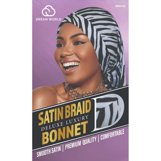 Dream Women's-Satin Braid Bonnet Zebra