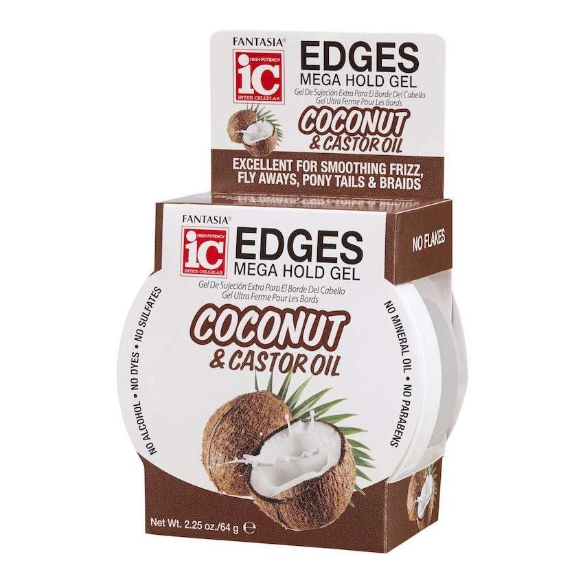 Fantasia Ic Coconut Castor Oil Edges Mega Hold Gel