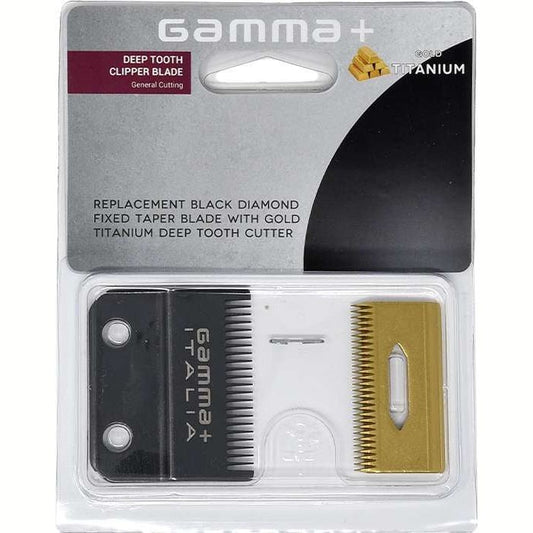 Gamma Clipper Blade W Dlc Fixed Taper Blade Ridges  Staggered Gold Titanium Cutter