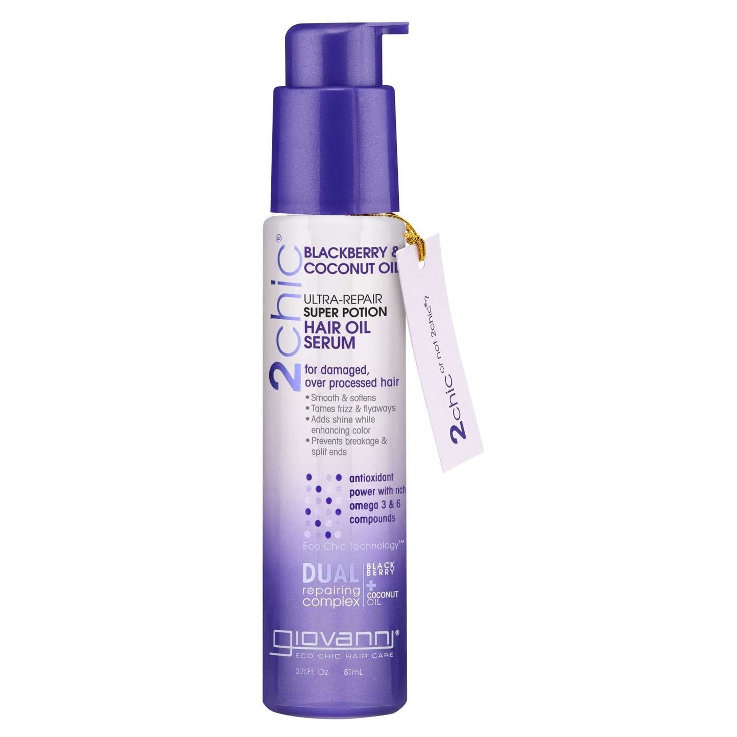 Giovanni 2Chic Repairing Super Potion Hair Oil Serum con aceite de coco y mora