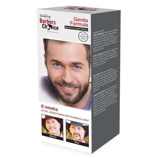 Barbers Choice Beard  Mustache Color 3-Application Kit  Medium Brown